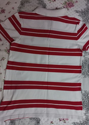 Erkek Kırmızı Çizgili Polo Tişört - Görsel 2