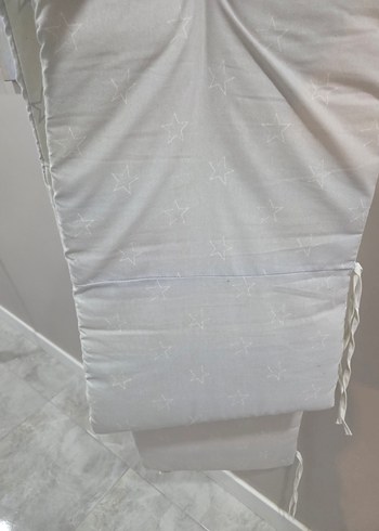 Gri Yıldız Desenli Beyaz Çocuk Yatak Koruyucu - Görsel 3