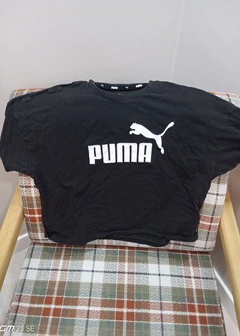 s Beden Puma Siyah Baskılı Sokak Stili Tişört