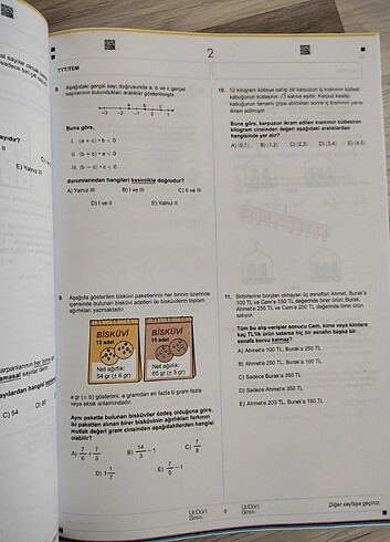  3 4 5 Matematik 10'lu deneme 