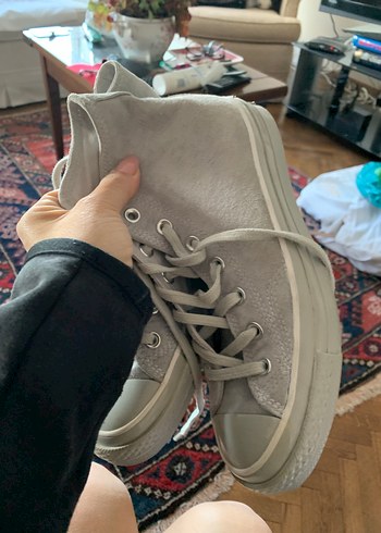 Converse Converse Gri Beyaz Bağcıklı Kadın Spor Ayakkabı