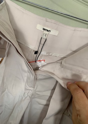 s Beden Koton Düğmeli Bej Mini Yüksek Bel Kadın Şort