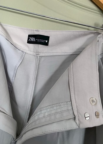 xl Beden Zara Gri Keten Kadın Bol Kesim Pantolon