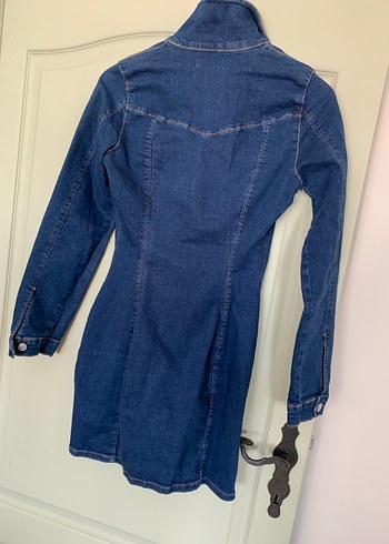 Zara Zara Lacivert Kadın Denim elbise