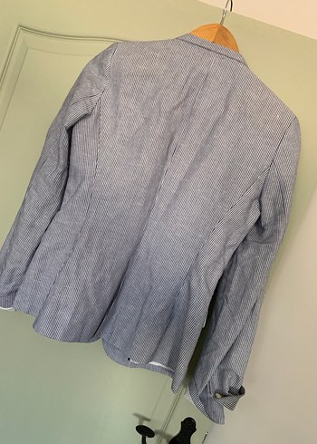 Zara Zara Düğmeli Keten Kadın Blazer