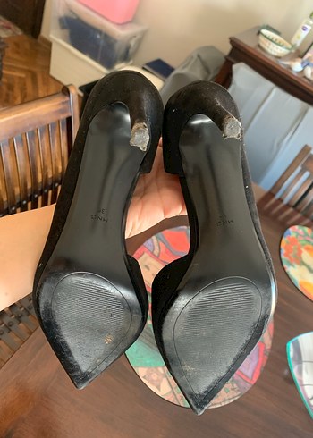 39 Beden siyah Renk Mango Siyah Süet Topuklu Kadın Stiletto