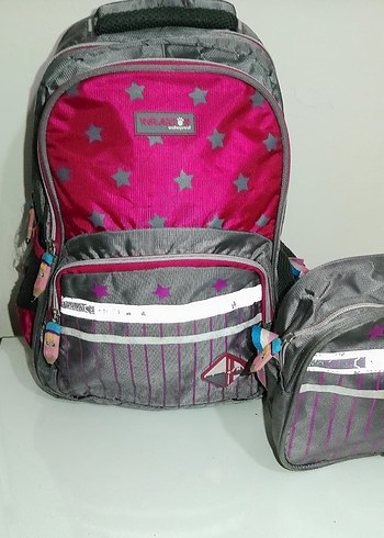 Pembe ve Gri Çocuk Okul Çantası