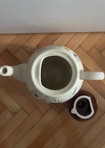 Kahverengi Desenli Seramik Çaydanlık - Görsel 3