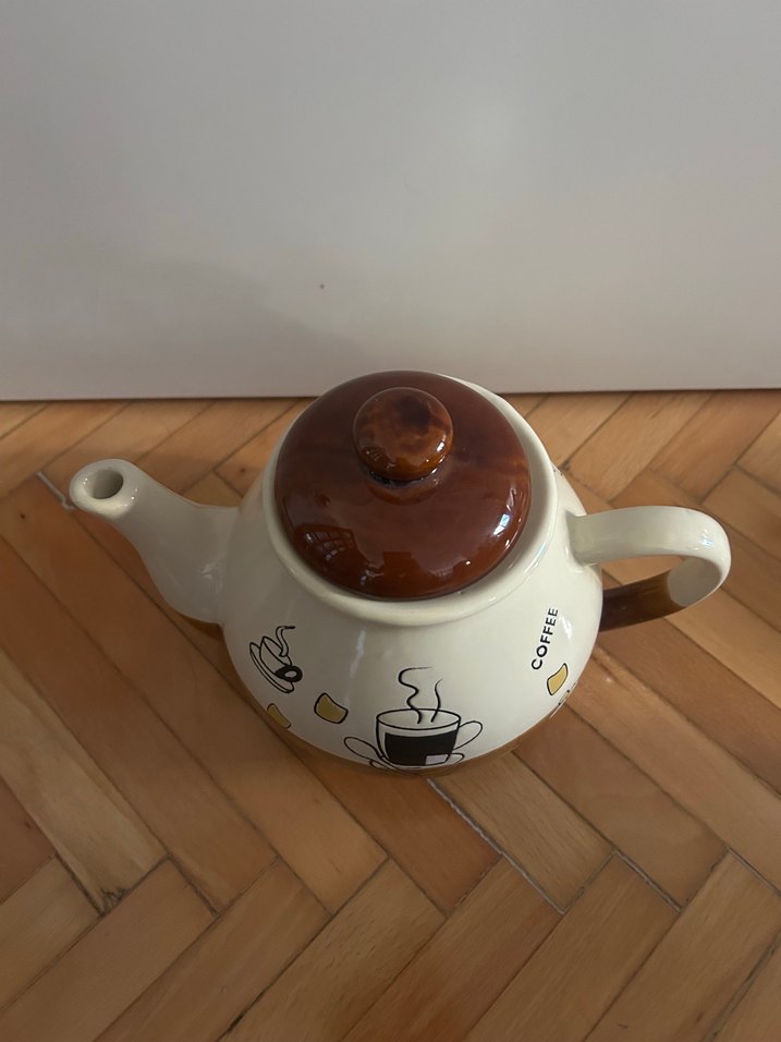 Kahverengi Desenli Seramik Çaydanlık - Görsel 2