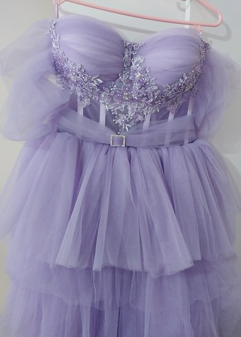 Lila renkli harika nişan & düğün elbisesi sadece 1 kez giyildi. - Görsel 2