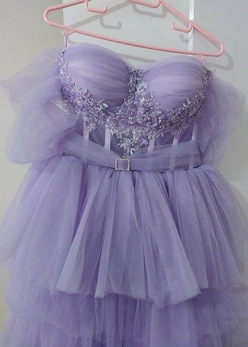 Lila renkli harika nişan & düğün elbisesi sadece 1 kez giyildi. - Görsel 3