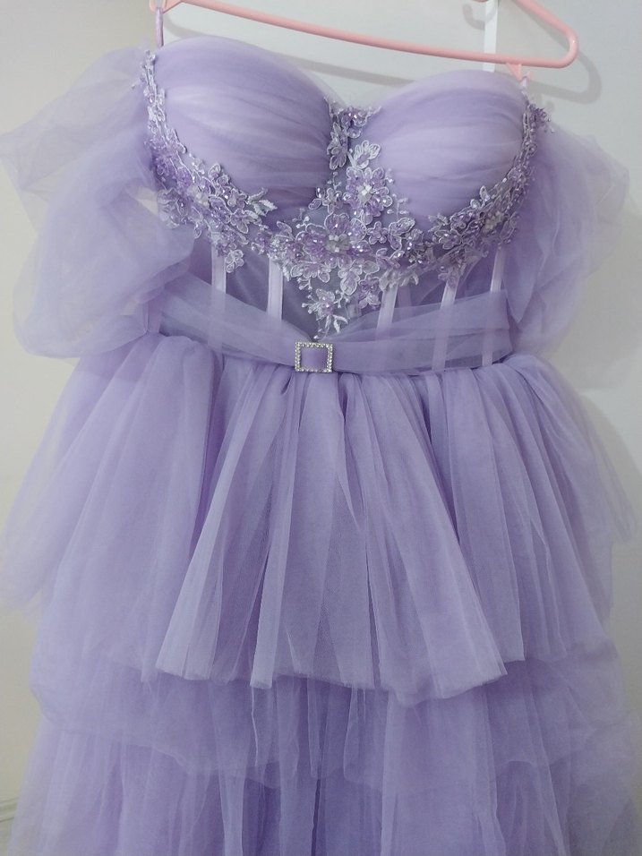 Lila renkli harika nişan & düğün elbisesi sadece 1 kez giyildi. - Görsel 2