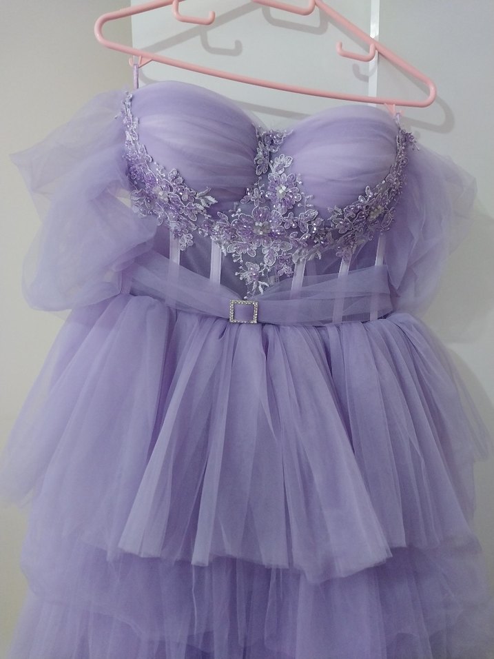 Lila renkli harika nişan & düğün elbisesi sadece 1 kez giyildi. - Görsel 3