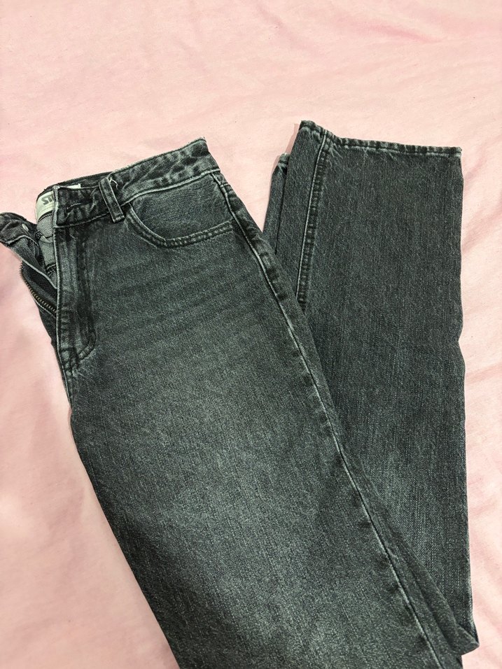Stradivarius Gri Vintage Görünümlü Jean - Görsel 3