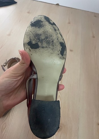 Bej/ Vizon Tokalı İnce Topuklu Kadın Abiye Ayakkabı - Görsel 4