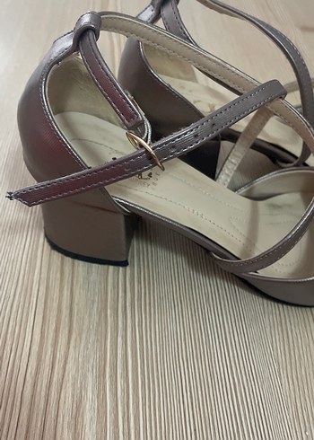Bej/ Vizon Tokalı İnce Topuklu Kadın Abiye Ayakkabı - Görsel 5