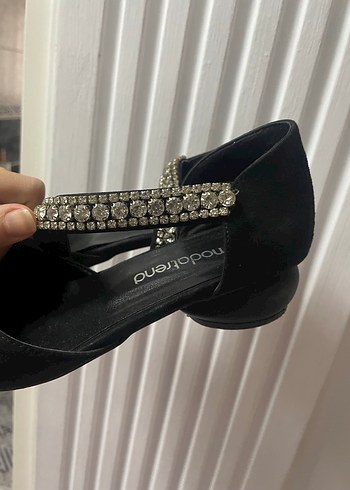 Vintage Siyah Taşlı Stiletto Kadın Abiye Ayakkabı - Görsel 2