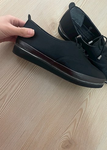 Vintage Siyah Kadın Dolgu Topuklu Klasik Ayakkabı - Görsel 4