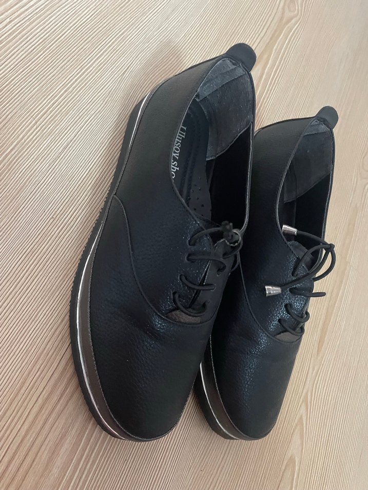 Vintage Siyah Kadın Dolgu Topuklu Klasik Ayakkabı - Görsel 3