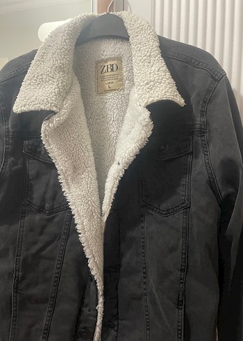 Gri Erkek Kot Ceket, Kürklü Detaylı - Görsel 3