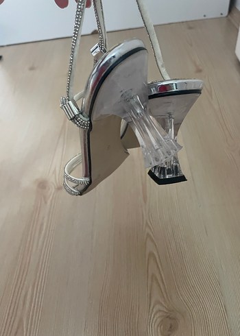 Gümüş simli stiletto ayakkabı - Görsel 4
