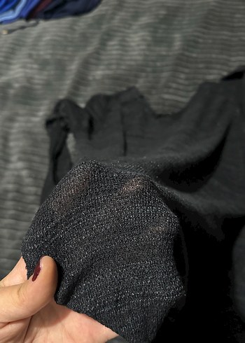 Siyah Kadın Uzun Kollu Triko - Görsel 5