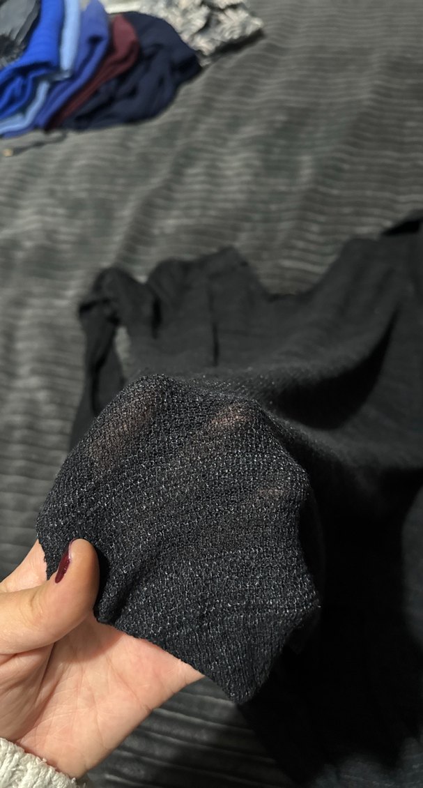 Siyah Kadın Uzun Kollu Triko - Görsel 5