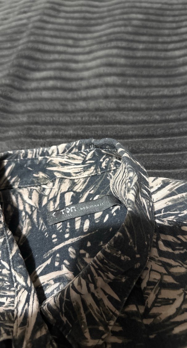 Gri Batik Desenli Kısa Kollu Erkek Gömlek - Görsel 2