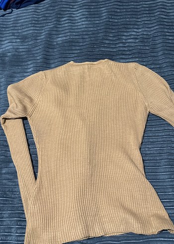 Bej V Yaka Düğmeli Kadın Hırka - Görsel 4