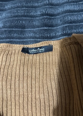 Bej V Yaka Düğmeli Kadın Hırka - Görsel 3