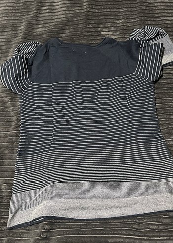 Mavi Çizgili Uzun Kollu Kadın Kazak - Görsel 3