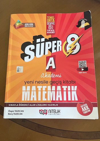 Nitelik Süper A Matematik 8. Sınıf Sınav Hazırlık Kitabı Lgs