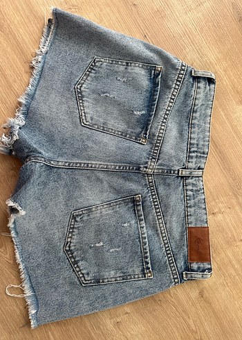 38 Beden mavi Renk Gri Mini Denim Şort
