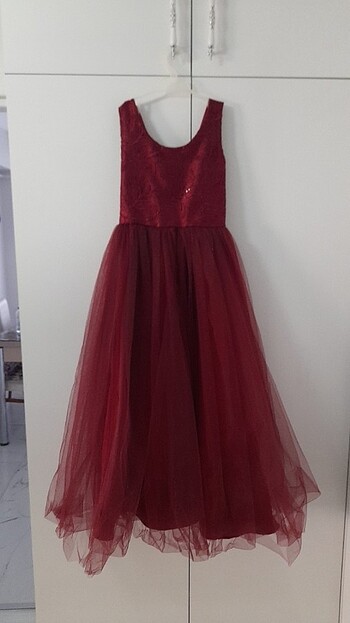 Bordo abiye elbise 