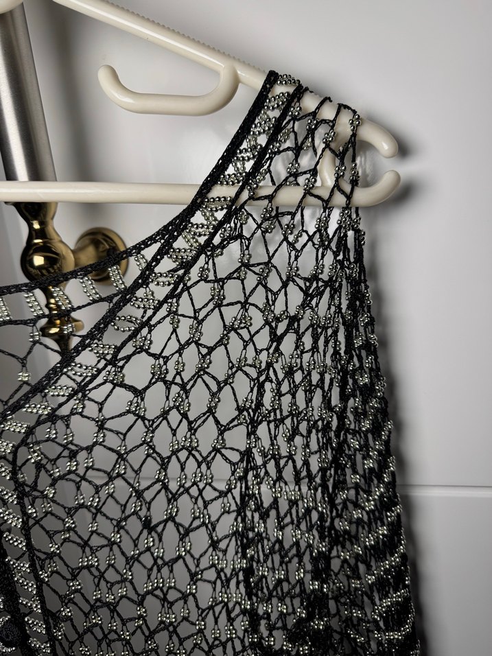 Gri Boncuk Örgü Kadın Hırka - Görsel 3