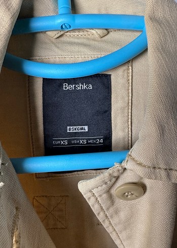 Düğmeli Bej Kot Ceket Mini Kesim - Görsel 5