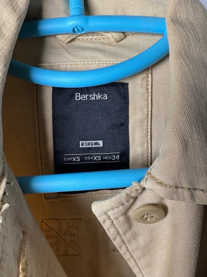 Düğmeli Bej Kot Ceket Mini Kesim - Görsel 5