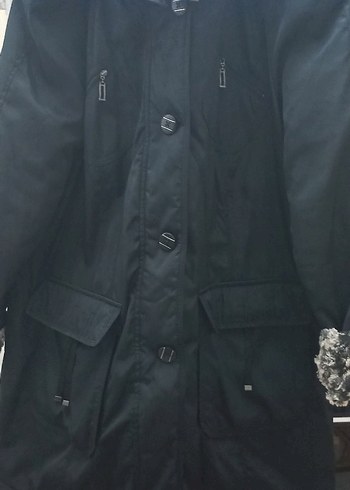 H&M Dugmeli Siyah Kadin Uzun Ceket