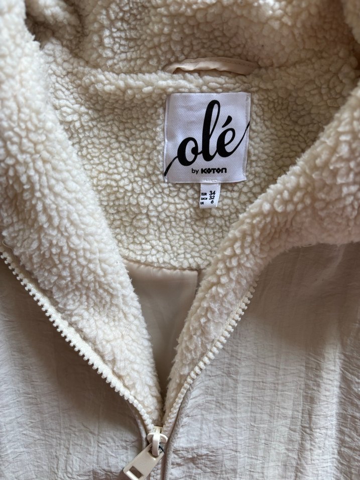 Beyaz Peluş Kadın Midi Ceket oversize - Görsel 2