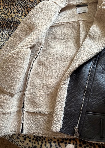 Kürklü Kahverengi Deri Kadın Biker Ceket - Görsel 4