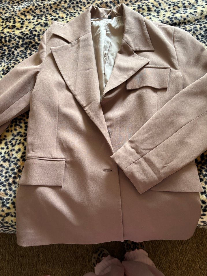 Kahverengi Düğmeli Kadın Blazer Ceket - Görsel 4