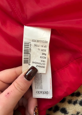 Kırmızı Kadın Kışlık Mont - Görsel 3