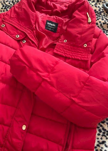 Kırmızı Kadın Kışlık Mont - Görsel 2