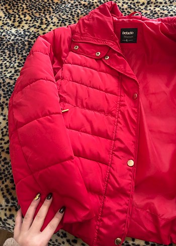 Kırmızı Kadın Kışlık Mont - Görsel 4