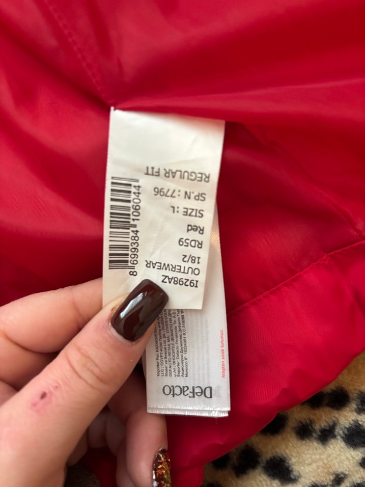 Kırmızı Kadın Kışlık Mont - Görsel 3