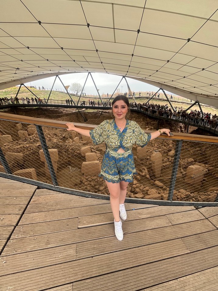 Kadın Mavi Bohem Mini Tulum - Görsel 2