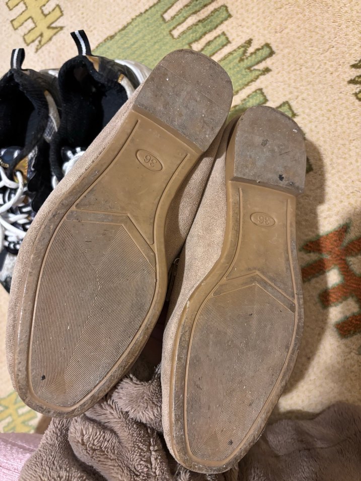 Bej Süet Tokalı Kadın Loafer - Görsel 4