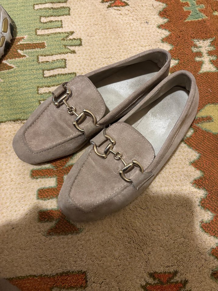 Bej Süet Tokalı Kadın Loafer - Görsel 2