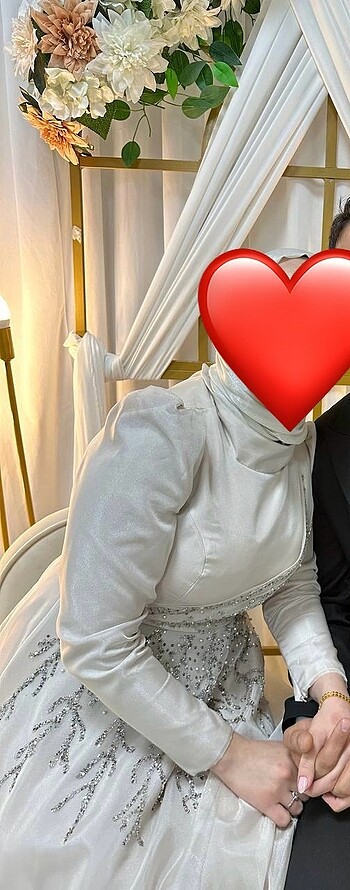 42 Beden çeşitli Renk Hennin Tesettür Abiye Ekru