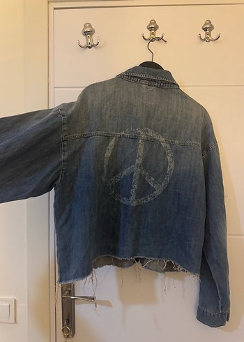 Düğmeli colins kot gömlek / ceket - Görsel 12